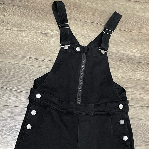 UNIVERSAL STANDARD Olivia Denim Overalls Black Stretch Sz 3XS (size 2 Small) - Picture 3 of 11